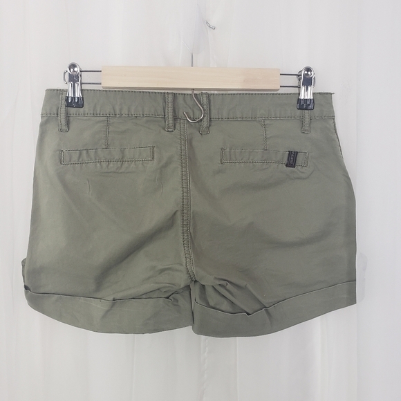 Buffalo David Bitton Charlie light sage green cotton shorts size 25 - Picture 3 of 5